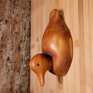 Vintage Hand Carved Wooden Duck Decoy Signed and Dated